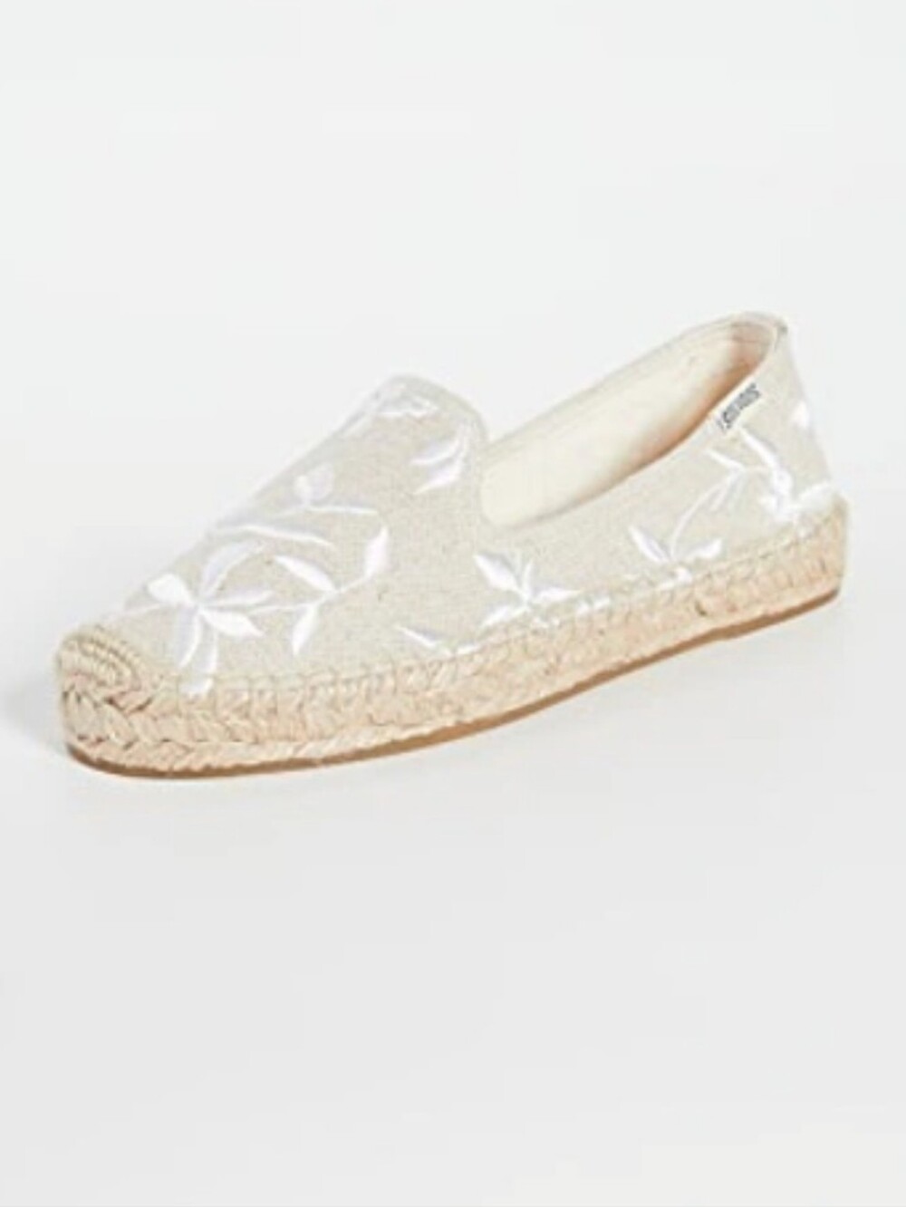 Soludos Sand Espadrilles with White Floral Embroidery Size 8 - Picture 6 of 12